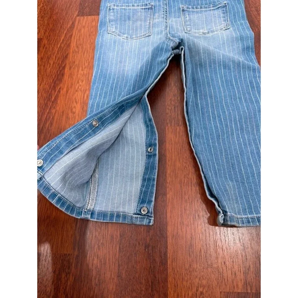 OshKosh baby girl pinstripes denim overalls